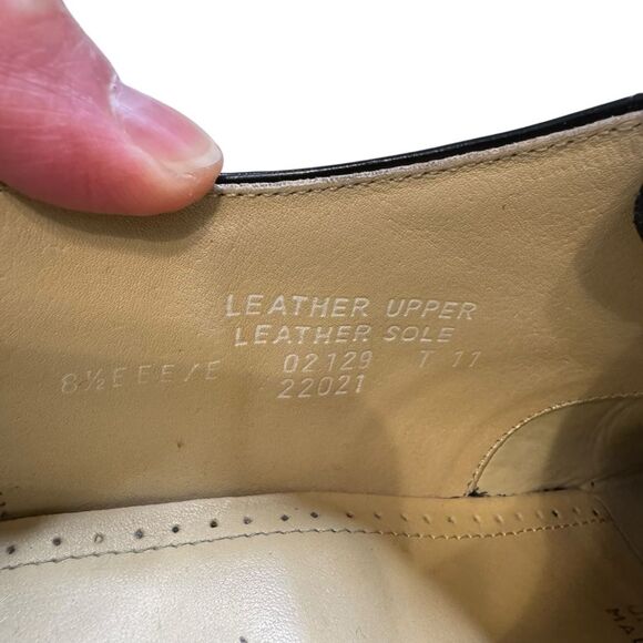 Bostonian Men Impression Cap Toe Oxford Wide Black Leather Shoes Size 8.5 EEE/E - Picture 7 of 7